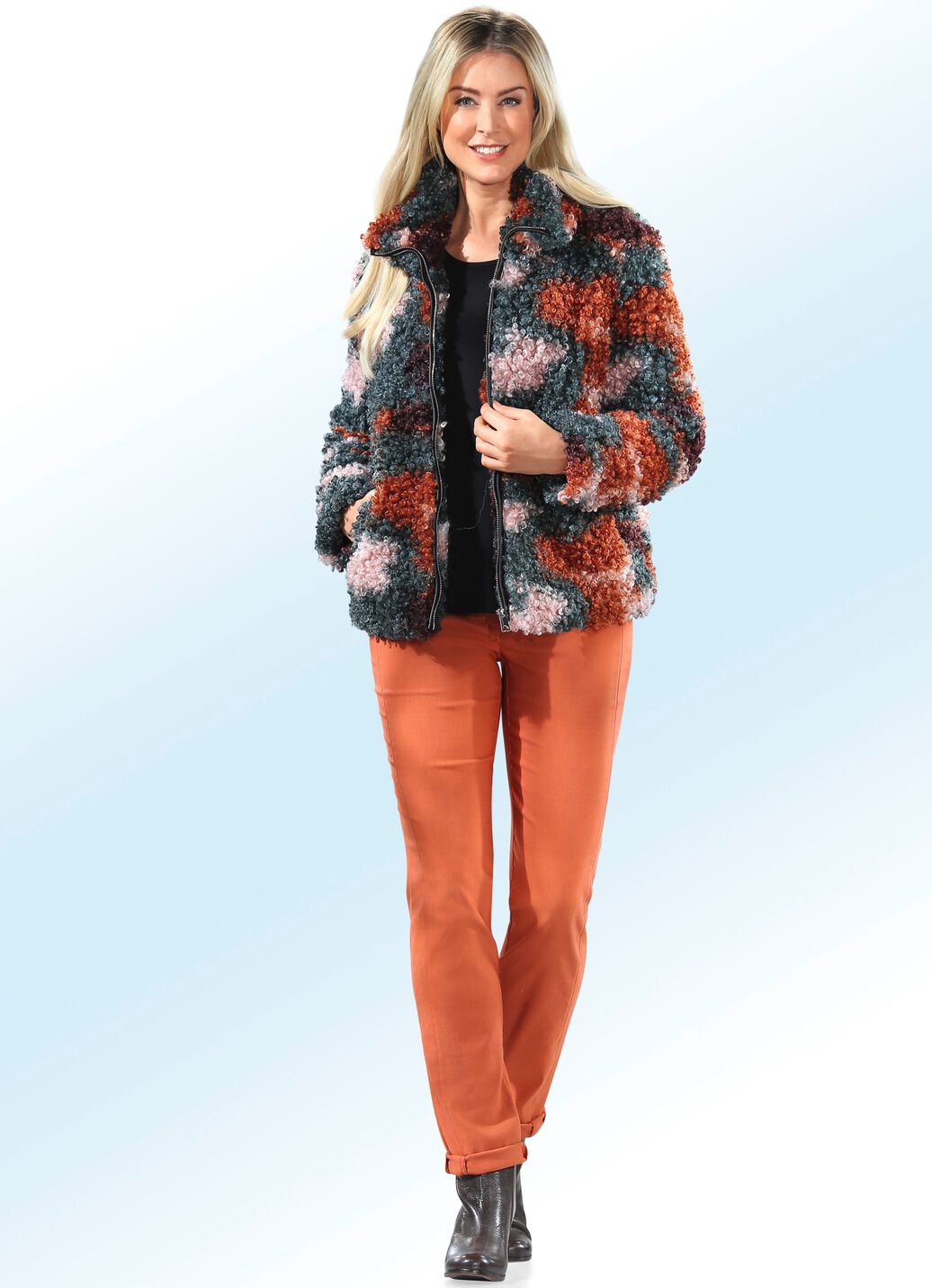 Kurzjacke mit Curley-Kunstpelz