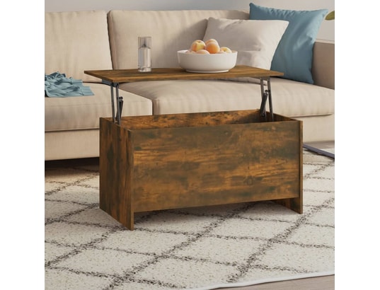 VIDAXL - Table basse chêne fumé 102x55,5x52,5 cm bois d'ingénierie