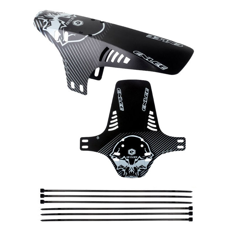 Fahrrad Schutzblech Velo Radschutz für Vorder- oder Hinterrad - Schwarz / Weiss