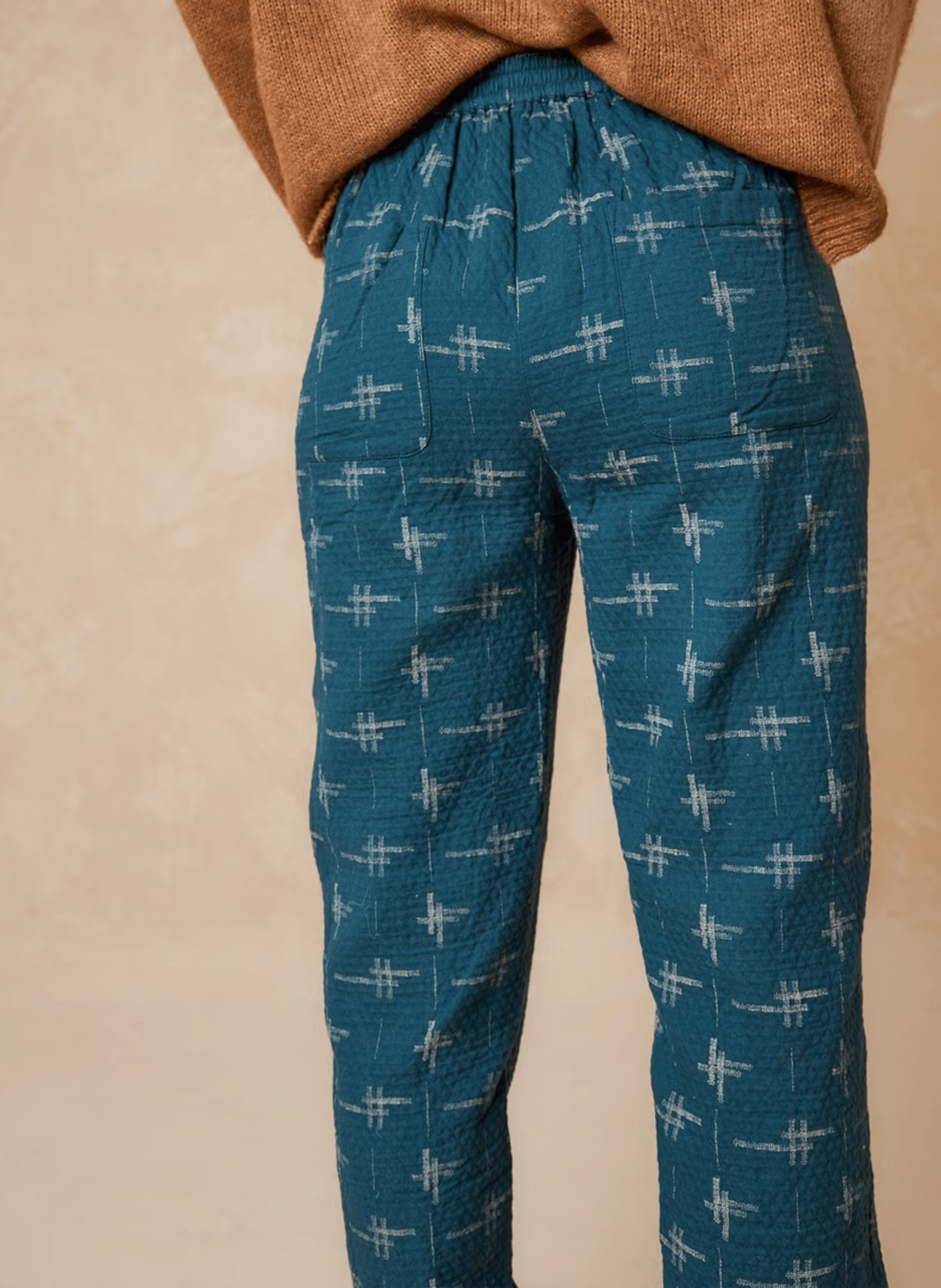 Pantalon droit en coton bio | Bleu