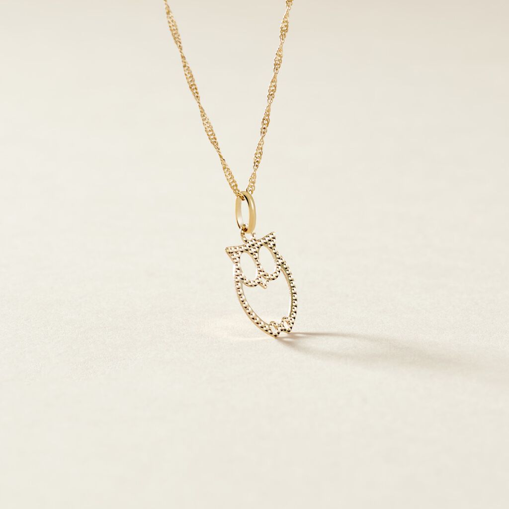Pendentif Ilies Hibou Or Jaune