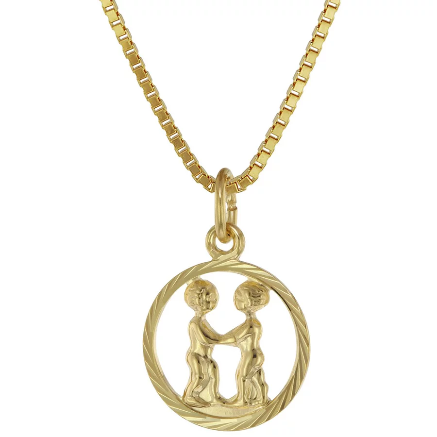 trendor Sternzeichen Zwilling 333 Gold + goldplattierte Kinder-Kette gold