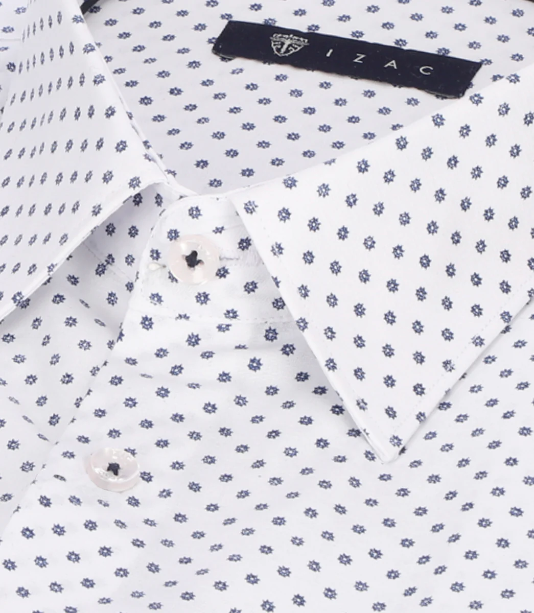 Chemise slim à imprimé micro motifs blanc MATHEWOUT