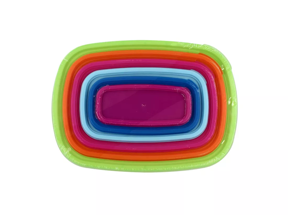 Menastyl - Set 6 Boites Hermetiques En Plastique Avec Couvercle Couleur