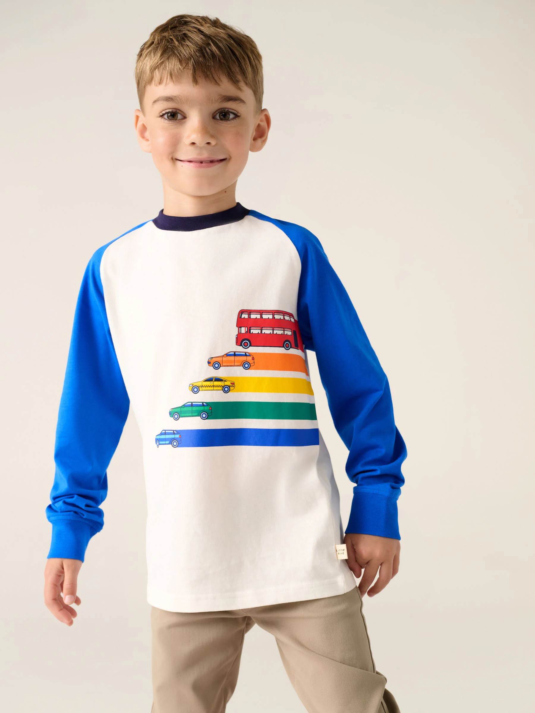 Little Bird by Jools Oliver - Raglan T-shirt met regenboog en lange mouwen