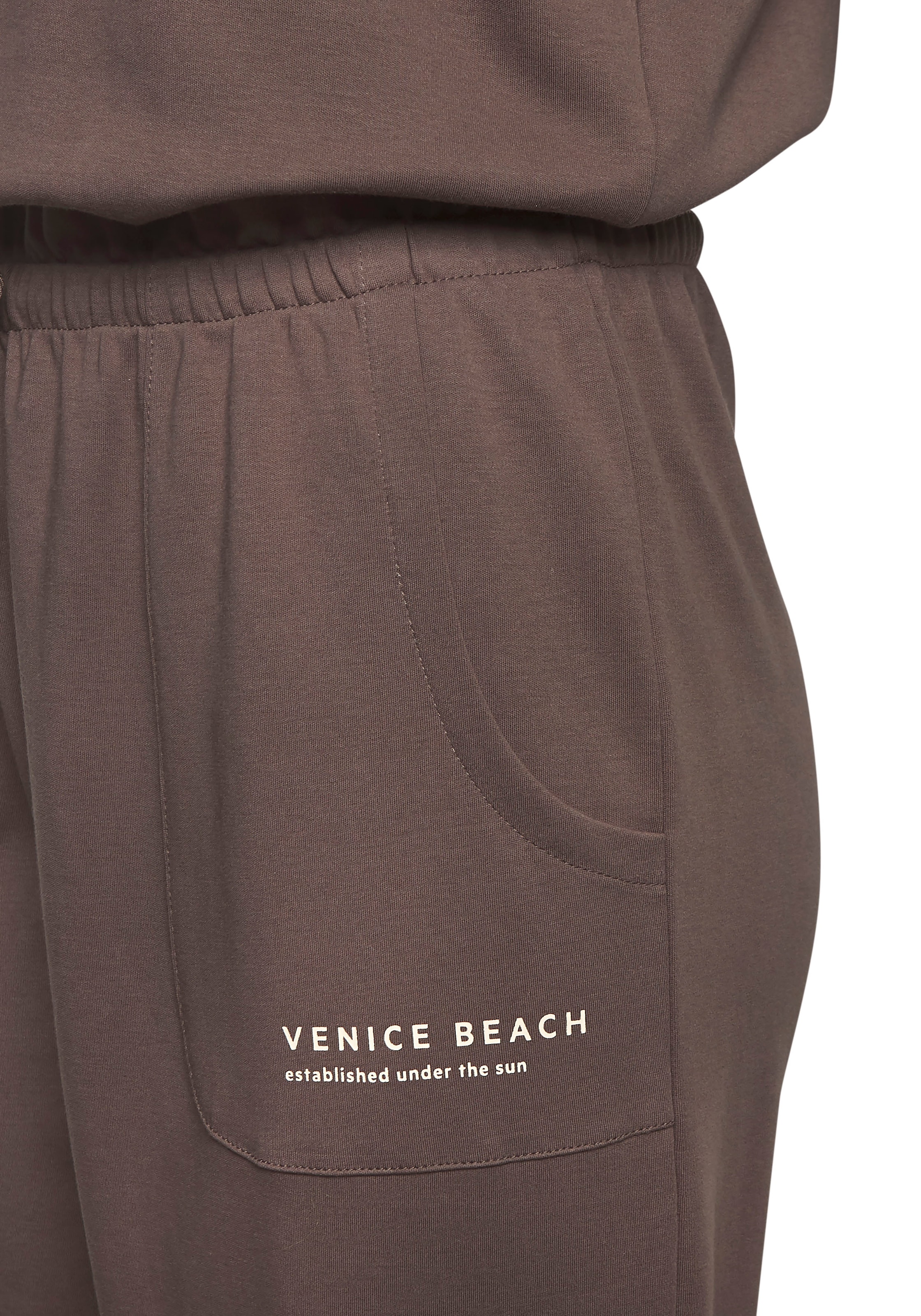 Venice Beach Overall aus Jerseyware, kurzärmliger Jumpsuit mit Taschen