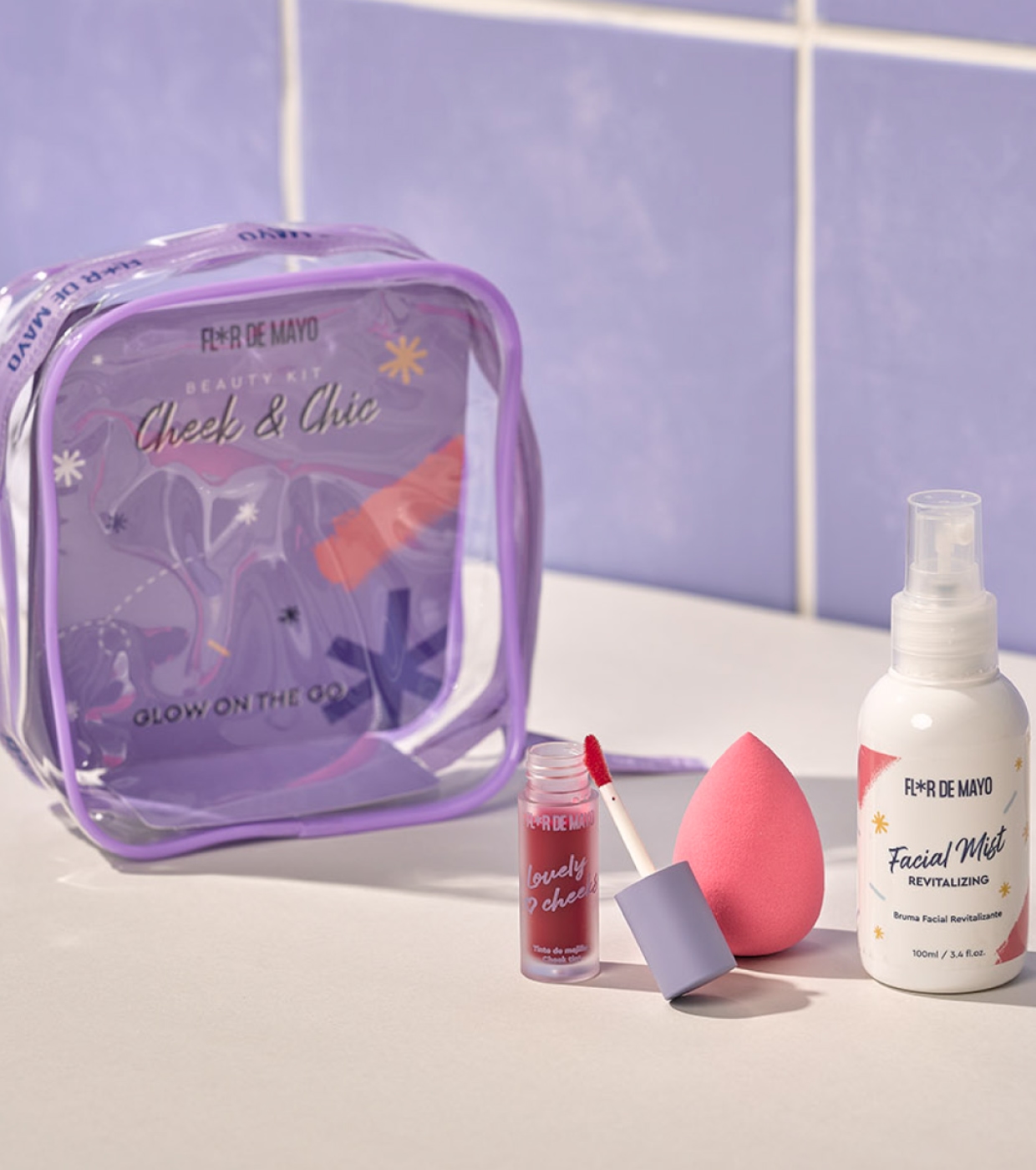 Flor de Mayo - Conjunto de rosto radiante Cheek & Chic