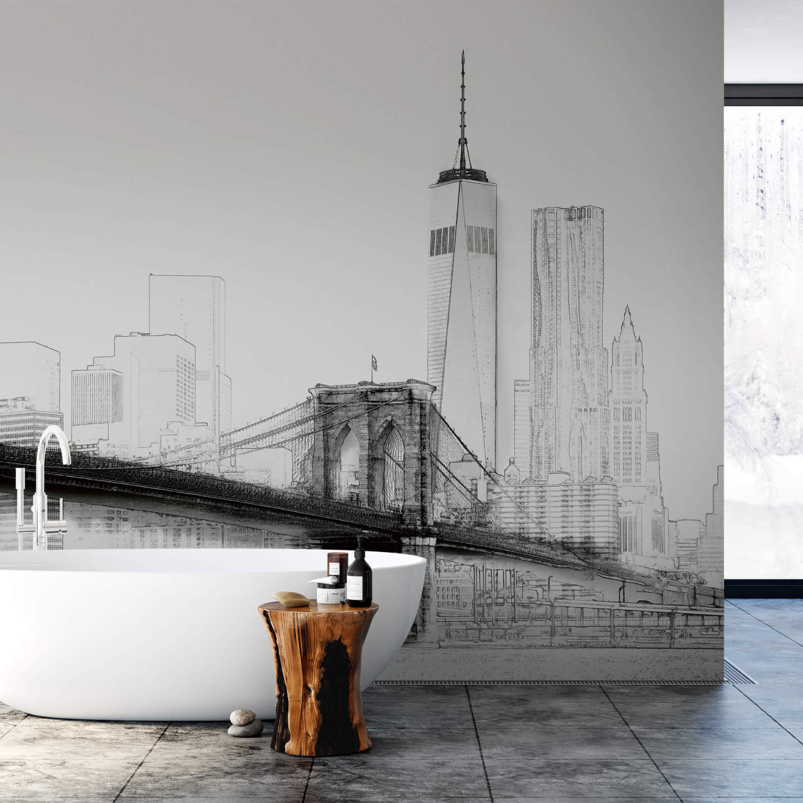 Fototapete DESIGNWALLS 2.0 - schwarz-weiß - New York - 2,6 Meter