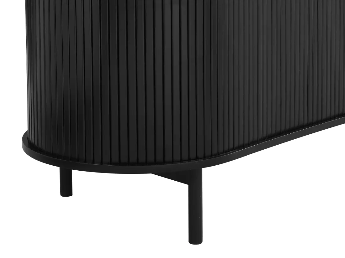 Buffet avec 2 portes coulissantes en MDF - Noir - SEVATO