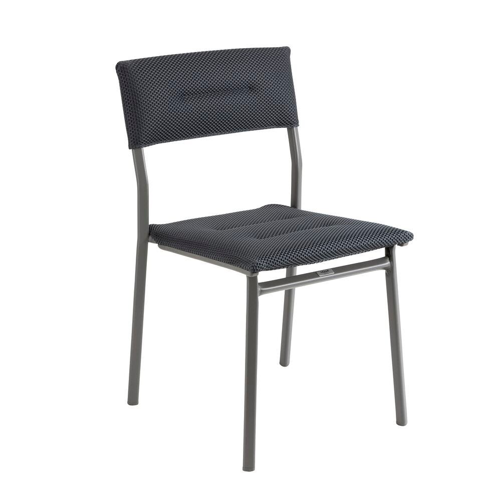 Set 1 ausziehbarer Gartentisch ALU und 6 Gartenstühle Oron Aluminium-Latten Dark Grey