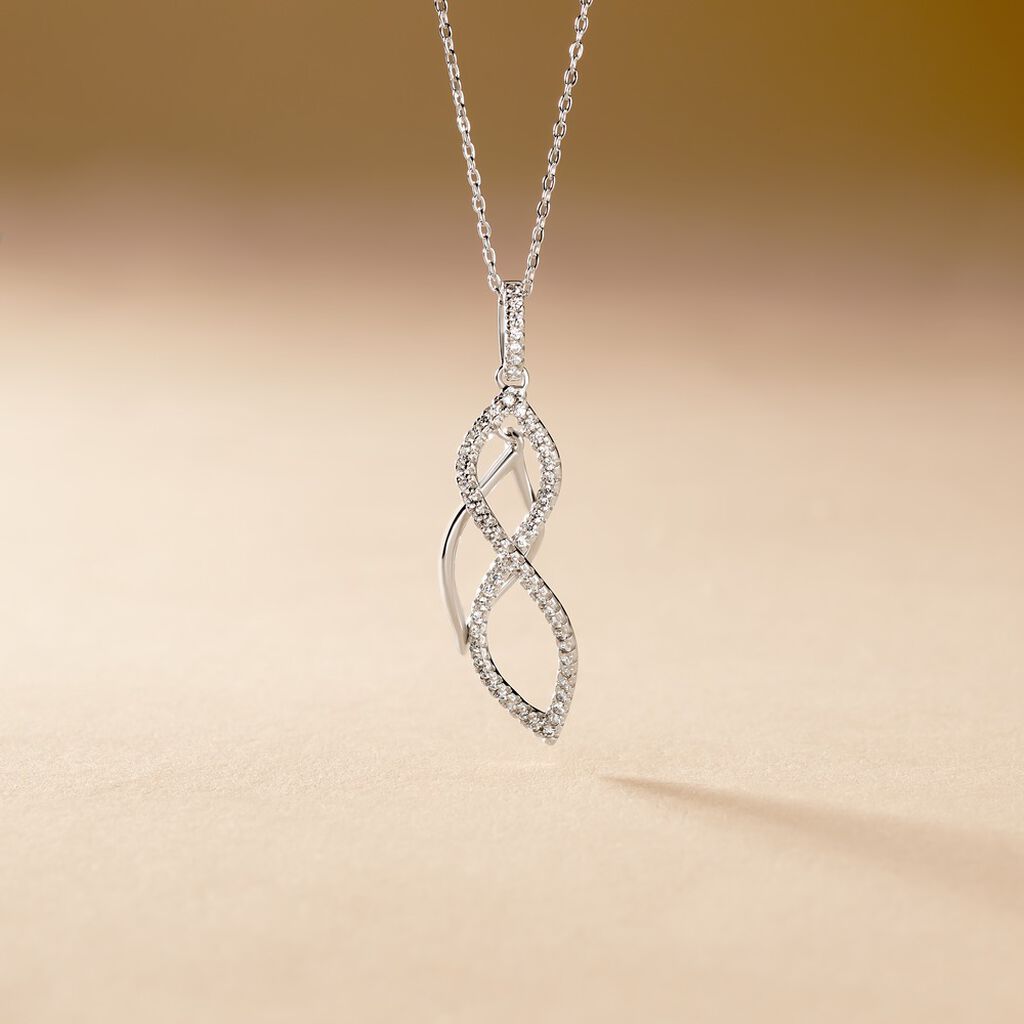 Collier Malika Argent Blanc Oxyde De Zirconium