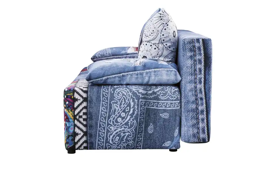 Schlafsofa Mural Blue Denimblau, mehrfarbig Grundfunktion