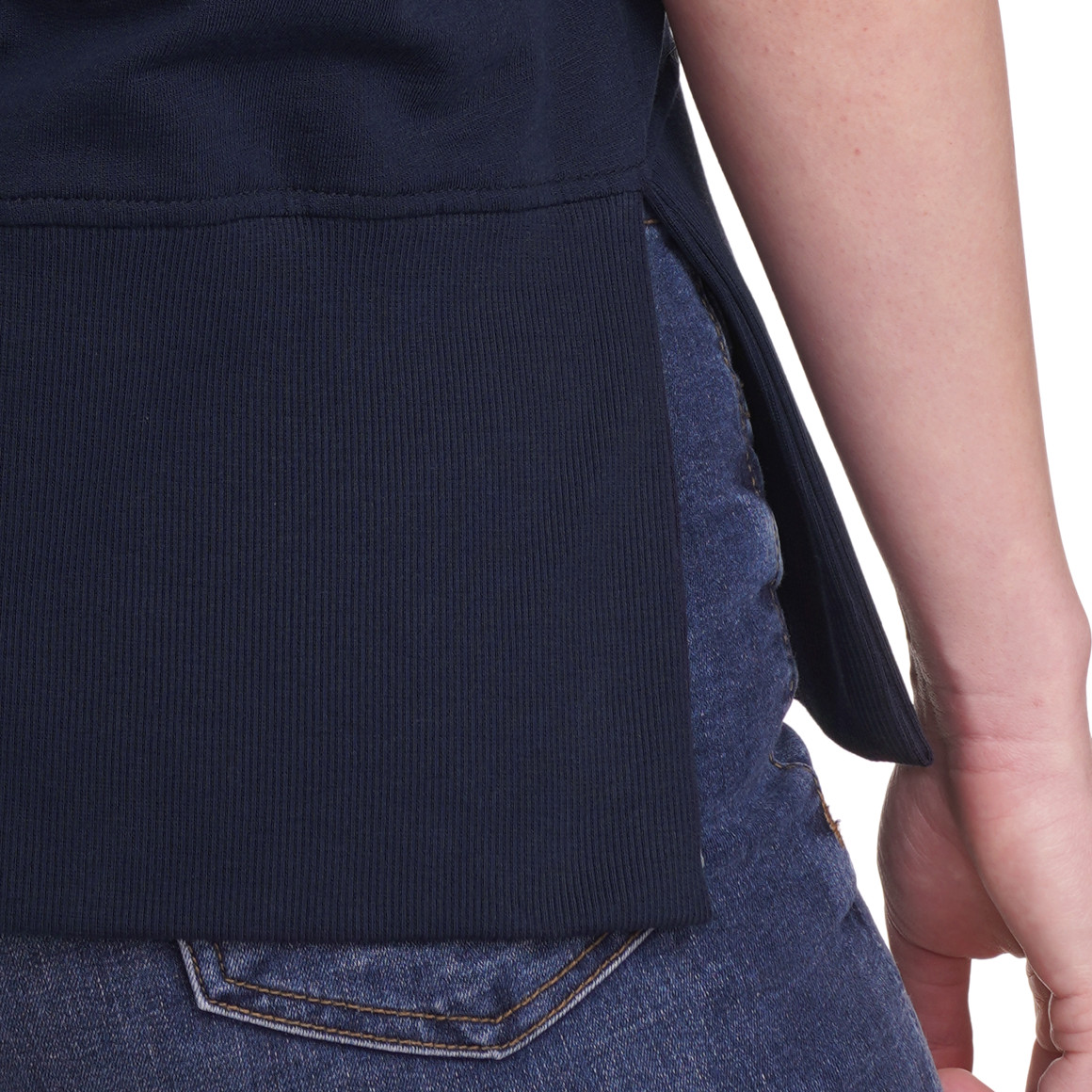 Gina Damen Sweatshirt mit kurzen Ärmeln dunkelblau