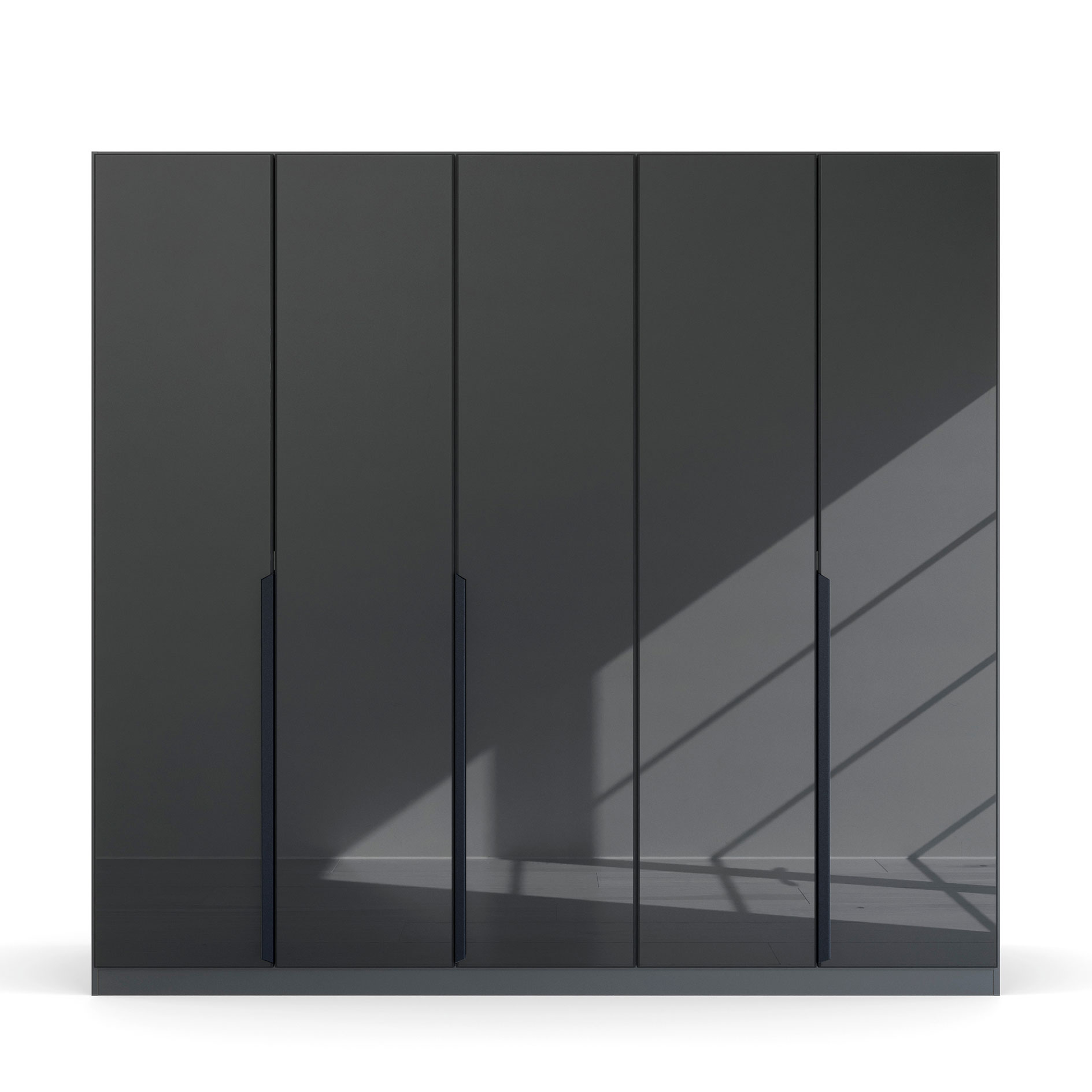 Drehtürenschrank - graumetallic - Glas - 5 Türen - 226 cm