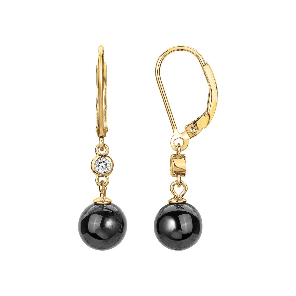 Boucles d'oreilles en Plaqué Or avec oxyde de zirconium blanc