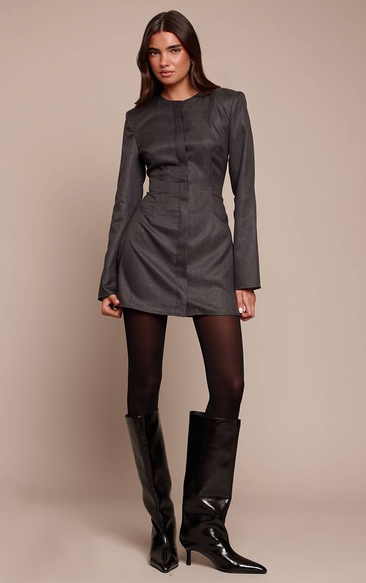 Noir Robe Blazer Oversize En Velours Côtelé