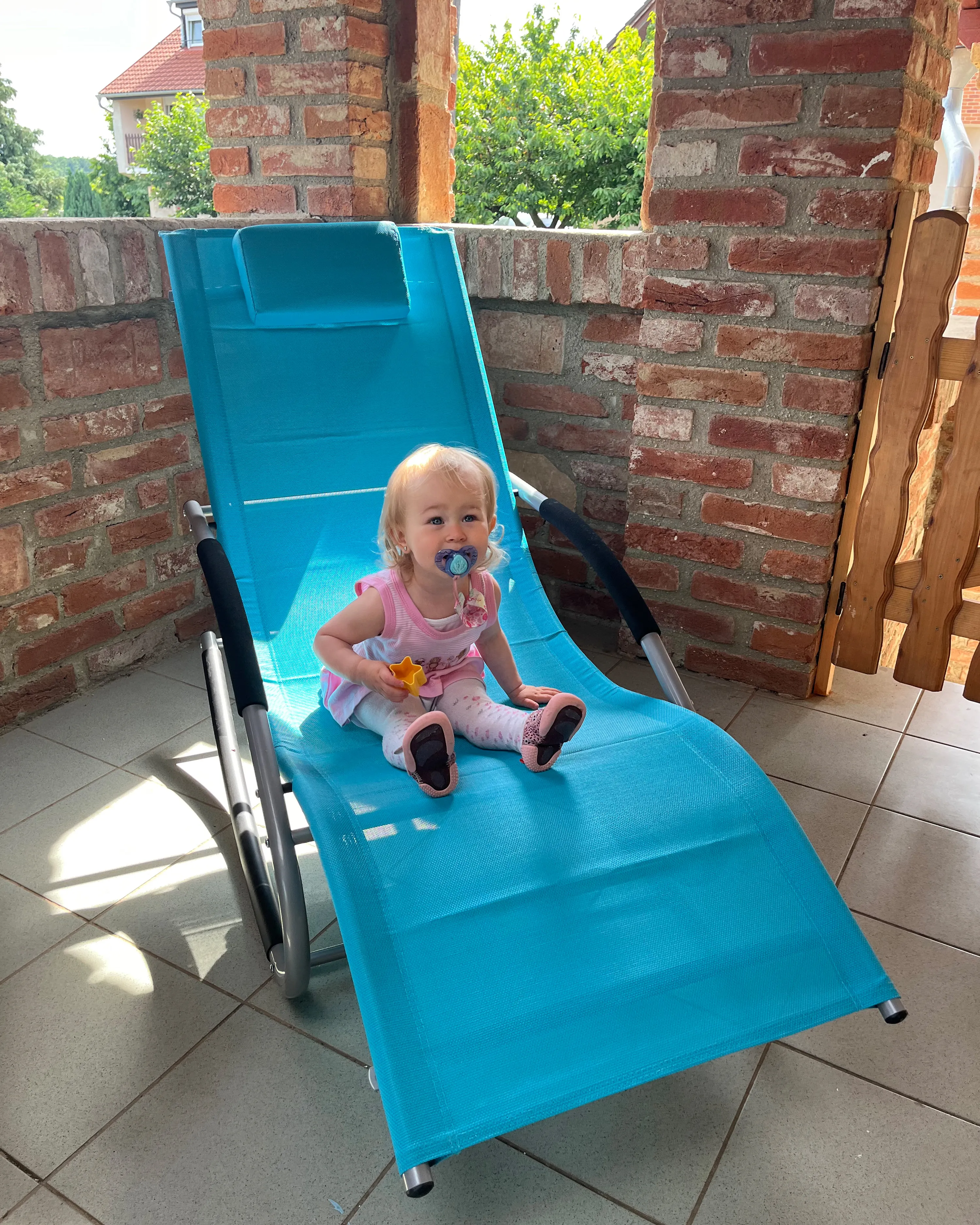 Schommel-ligstoel CARANO Metaal Turquoise