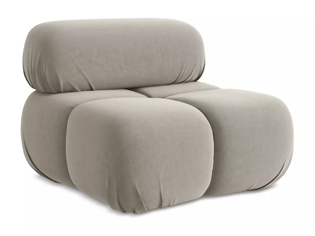 Fauteuil en Samt - taupe - LOKUA
