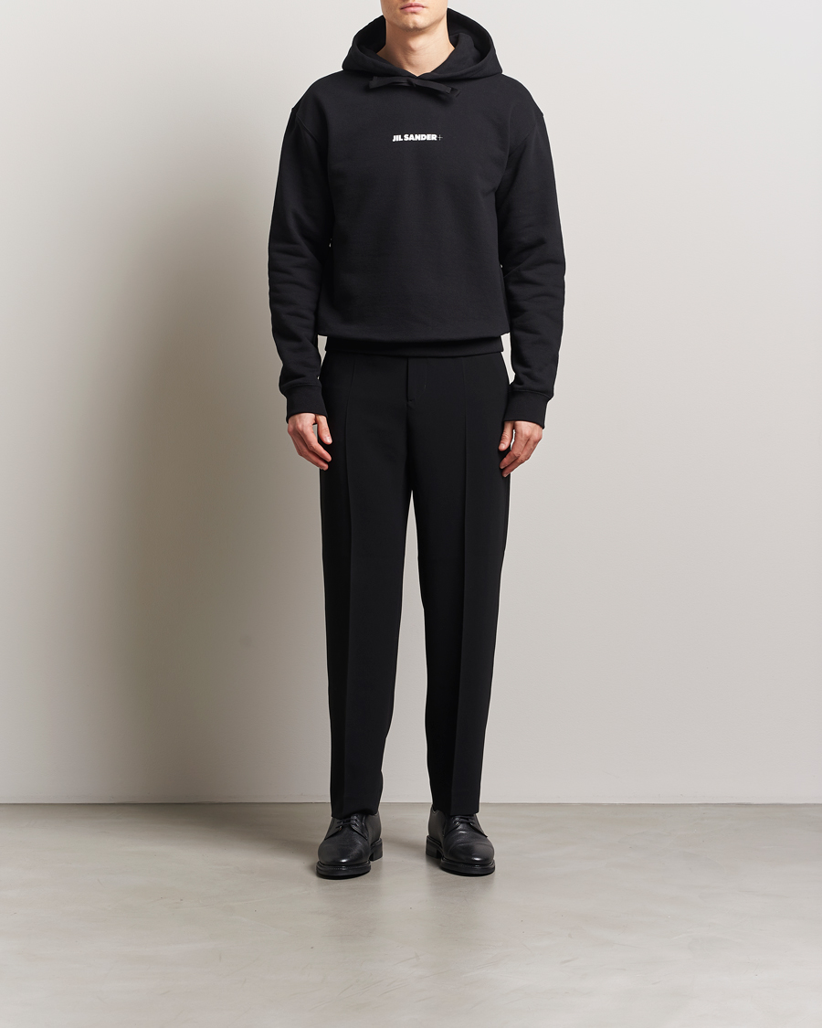 Jil Sander Terry Logo Hoodie Black