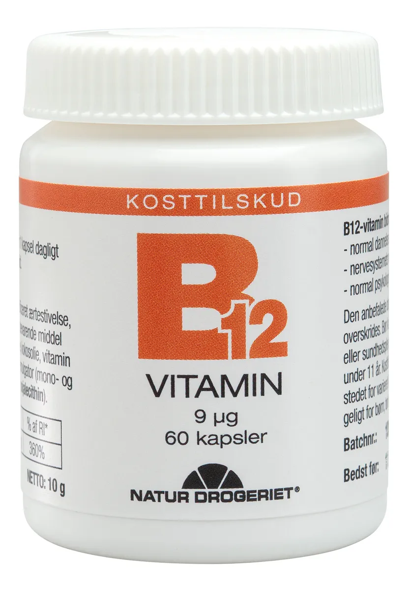 Natur-Drogeriet B12 Vitamin 9 μg - 60 kaps.