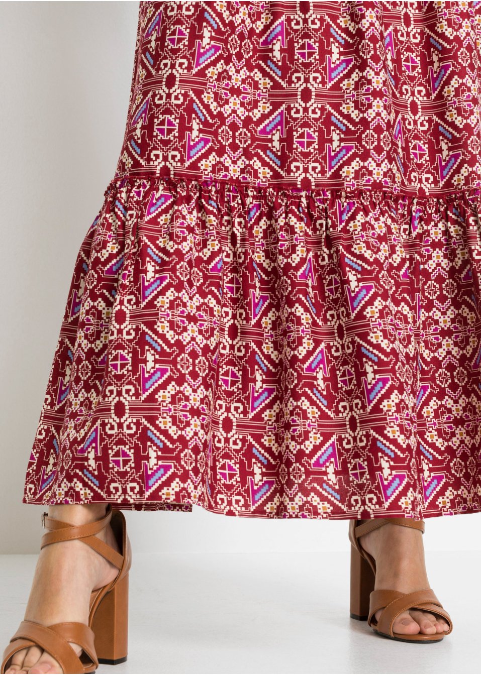 Robe longue imprimée en viscose durable