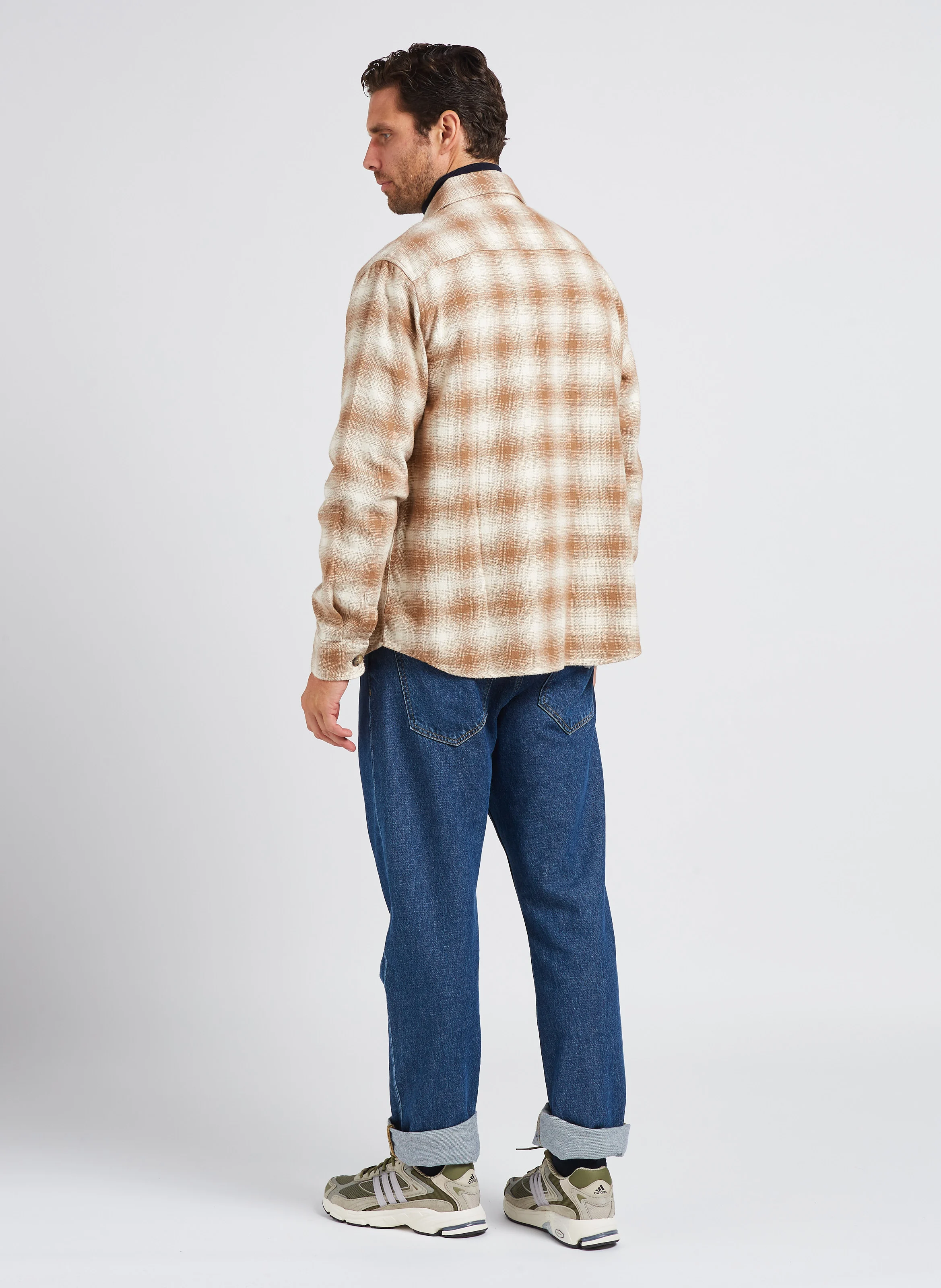 Chemise ample col classique en coton| Beige