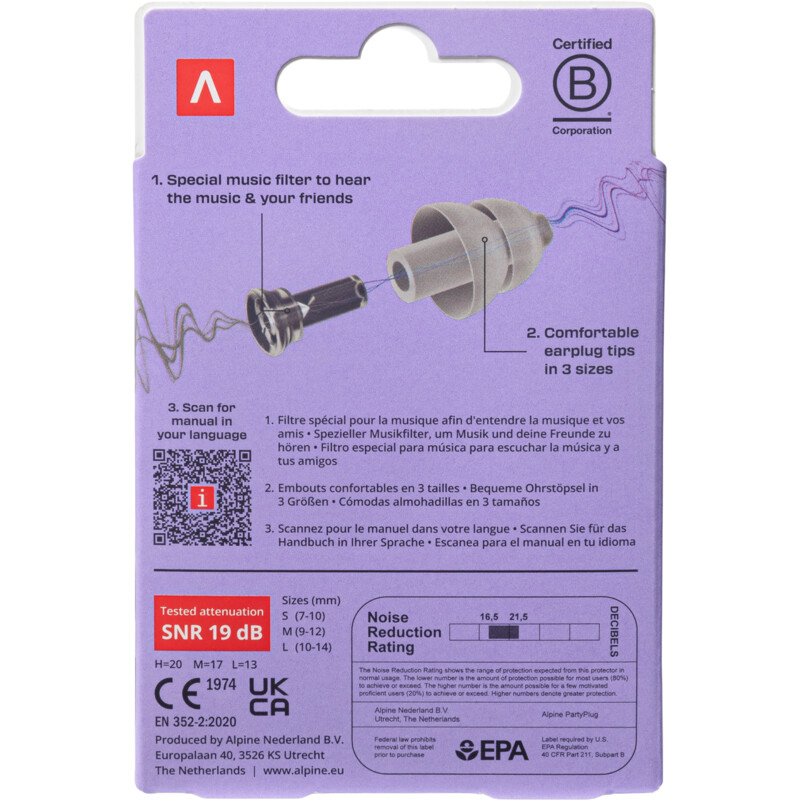 Alpine Partyplug transparant