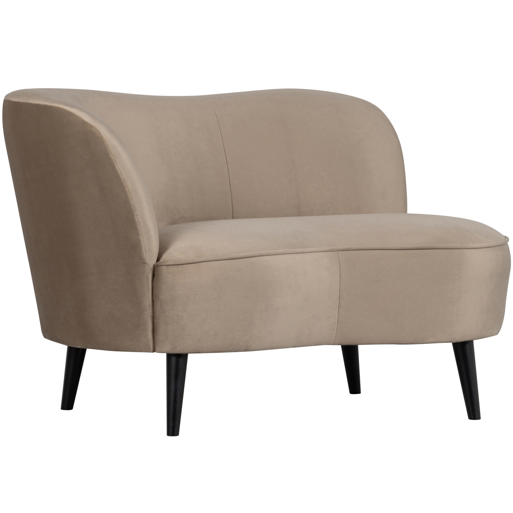 Lounge fauteuil Sara Sara Lounge Fauteuil Links - Fluweel - Khaki