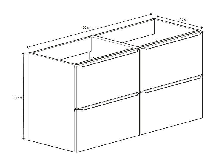 Meuble sous vasque à suspendre GoodHome Imandra gris taupé 120 cm