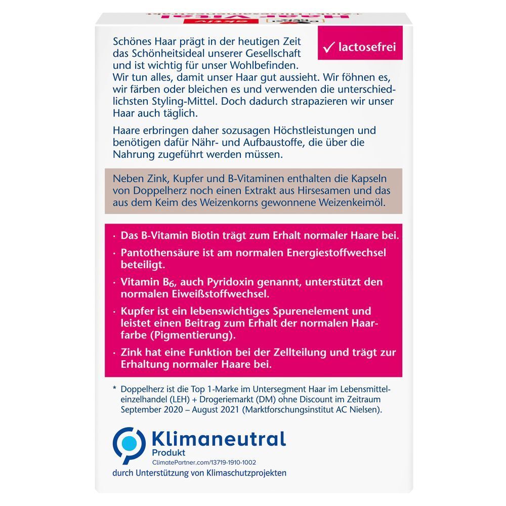 Doppelherz® aktiv Haar Vital + Zink + Hirseextrakt