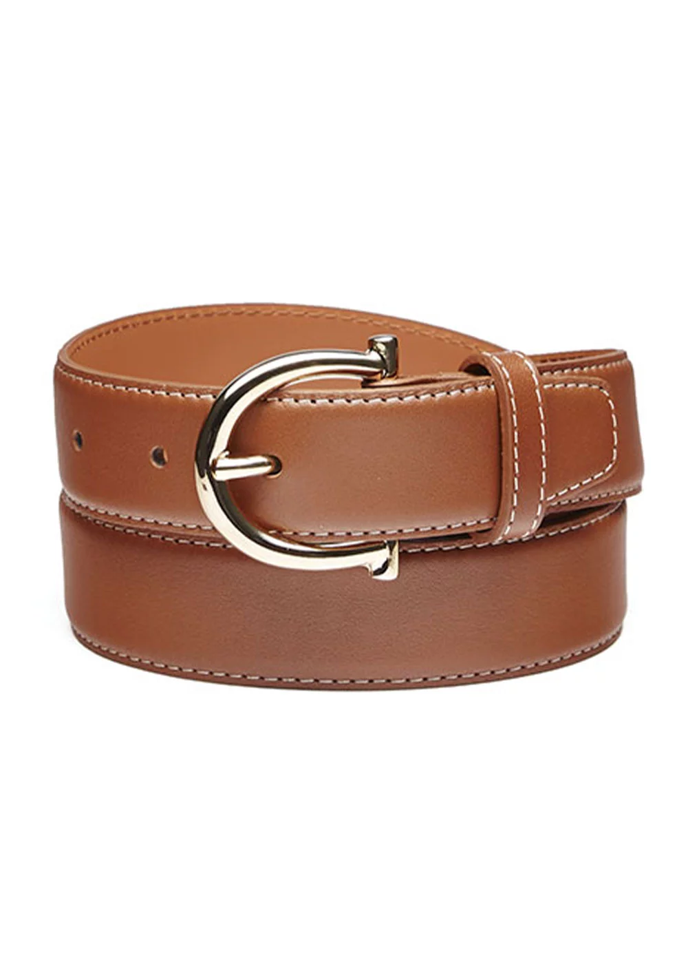CEINTURE OLGA CUIR HAVANE