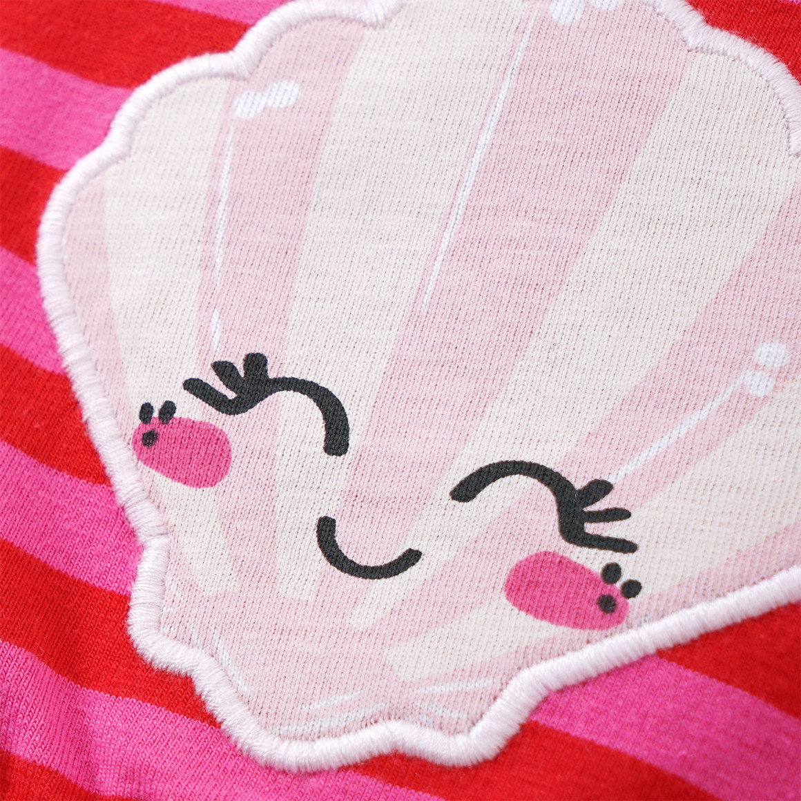 Topomini Baby Kleid mit Muschel-Applikation rot / pink