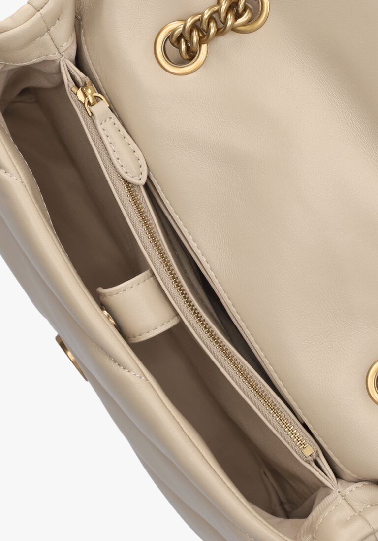 beige pinko schoudertas love puff classic