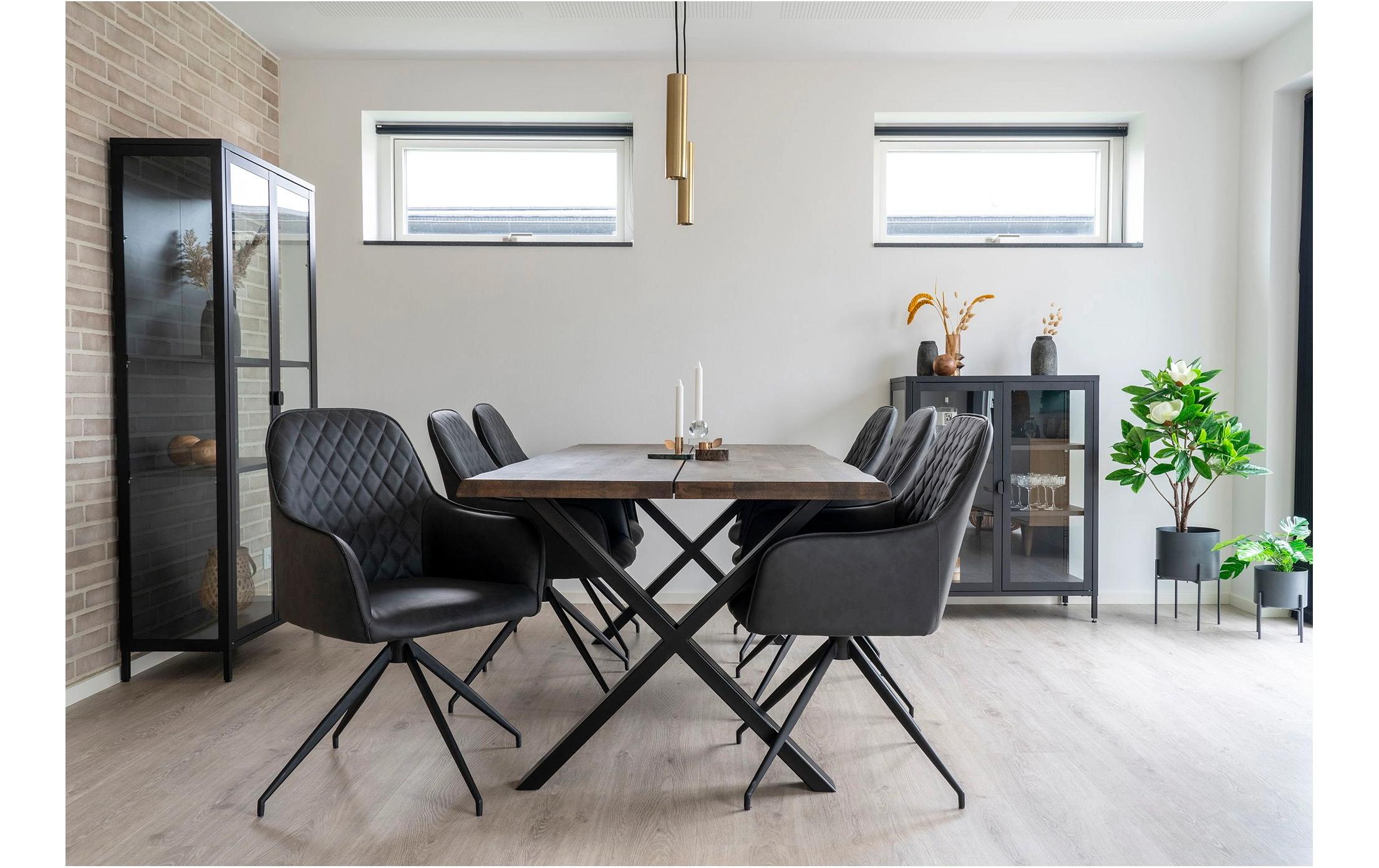 Stuhl Harbo 62 x 56 x 89, Dunkelgrau/Schwarz, 1 Stück<br>Esszimmerstuhl mit Armlehnen und mit Drehgelenk