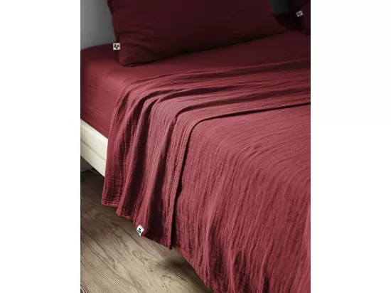 Drap plat 240 x 300 cm GAÏA Lie de vin