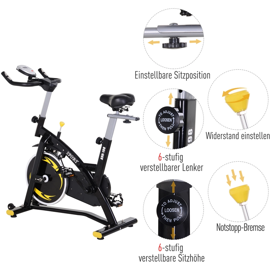 HOMCOM Fahrradtrainer mit stufenlosem Magnetwiderstand schwarz