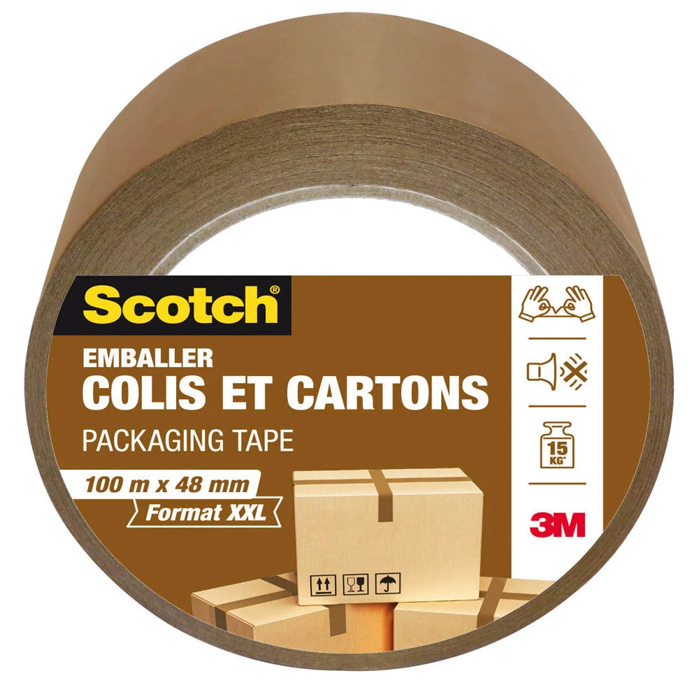 Adhésif d'emballage Scotch large pour colis et carton
