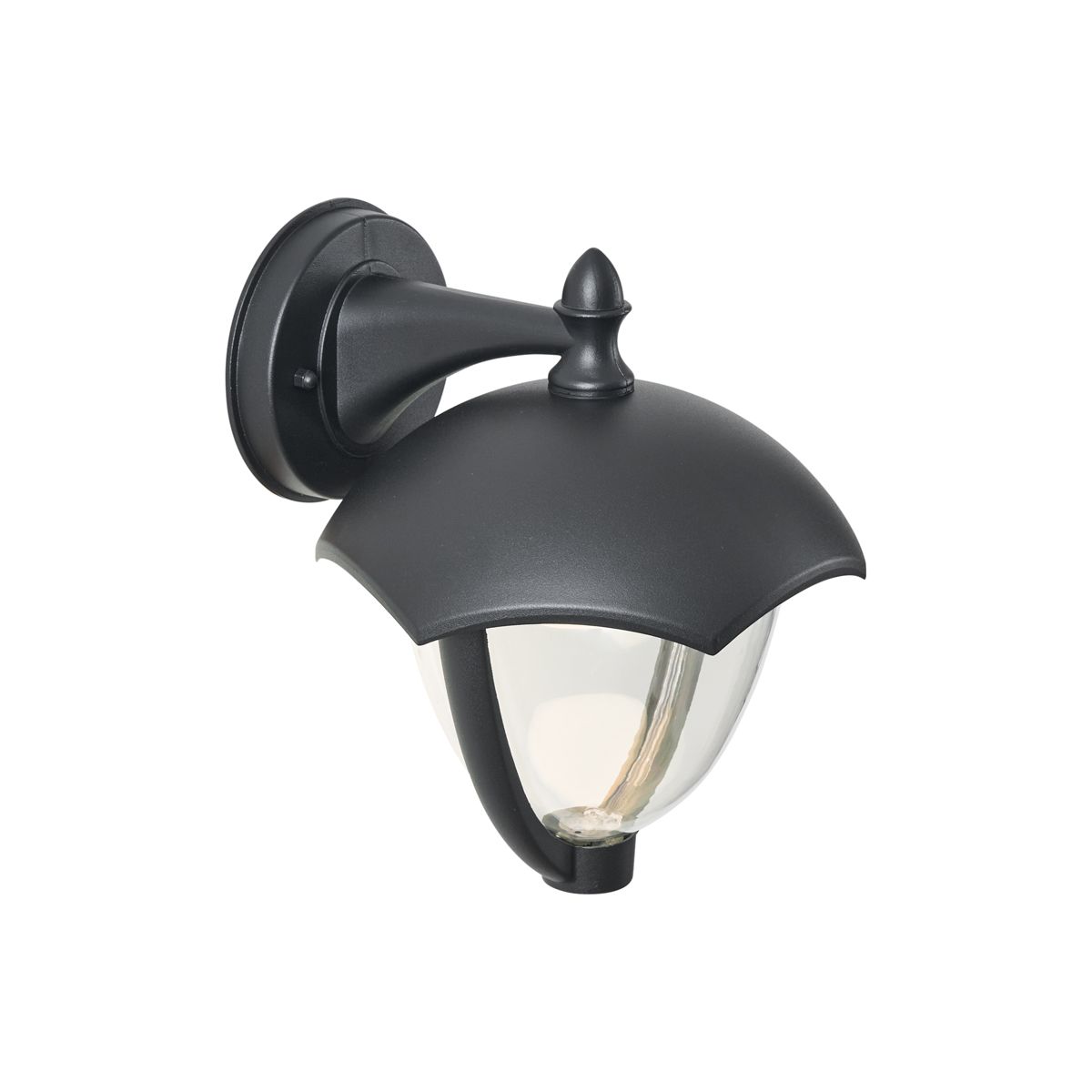 Smart buiten wandlamp zwart met helder glas incl. LED IP54 - Classica