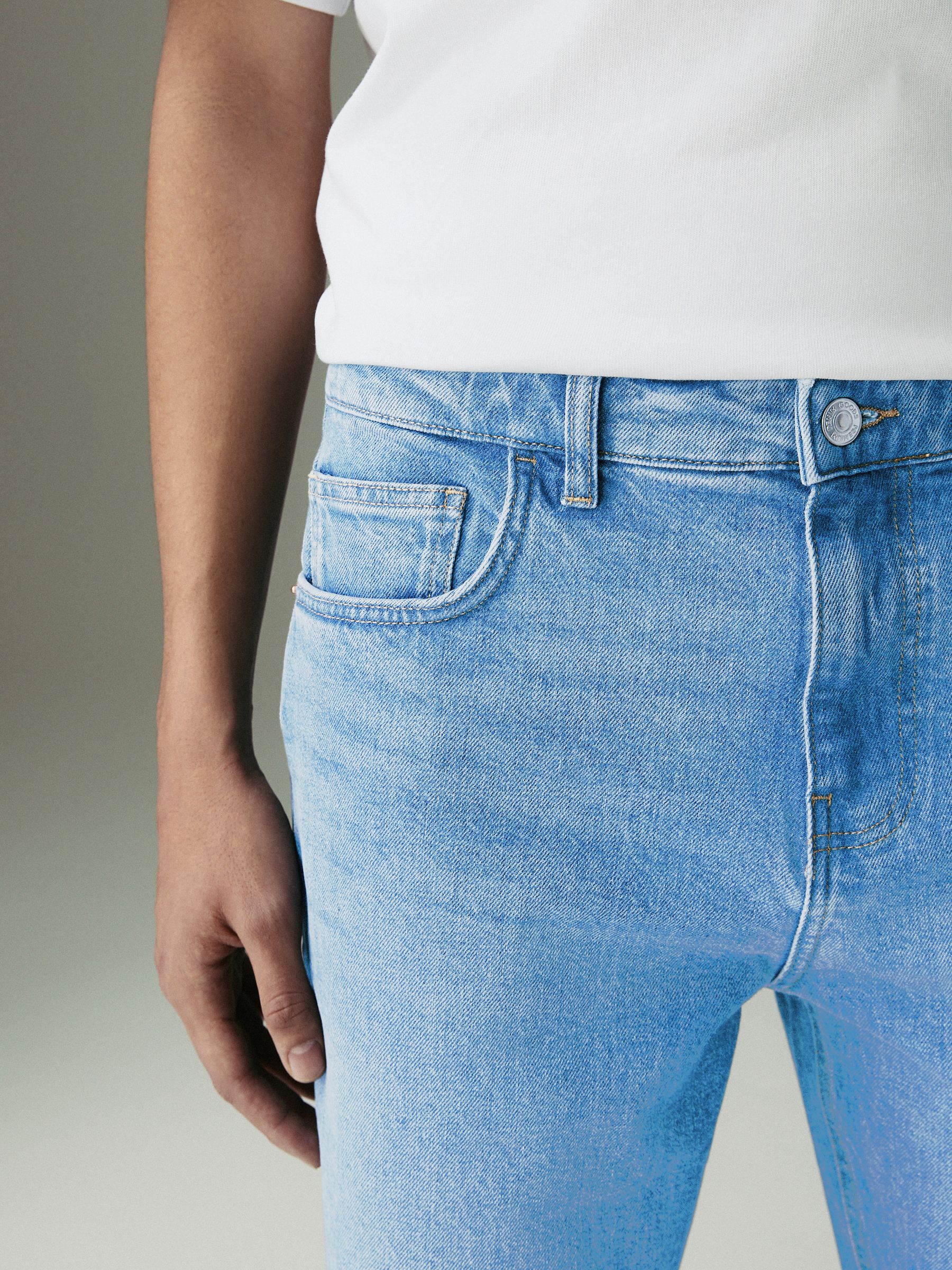 Lichtblauw - Straight fit - Vintage wash denim jeans
