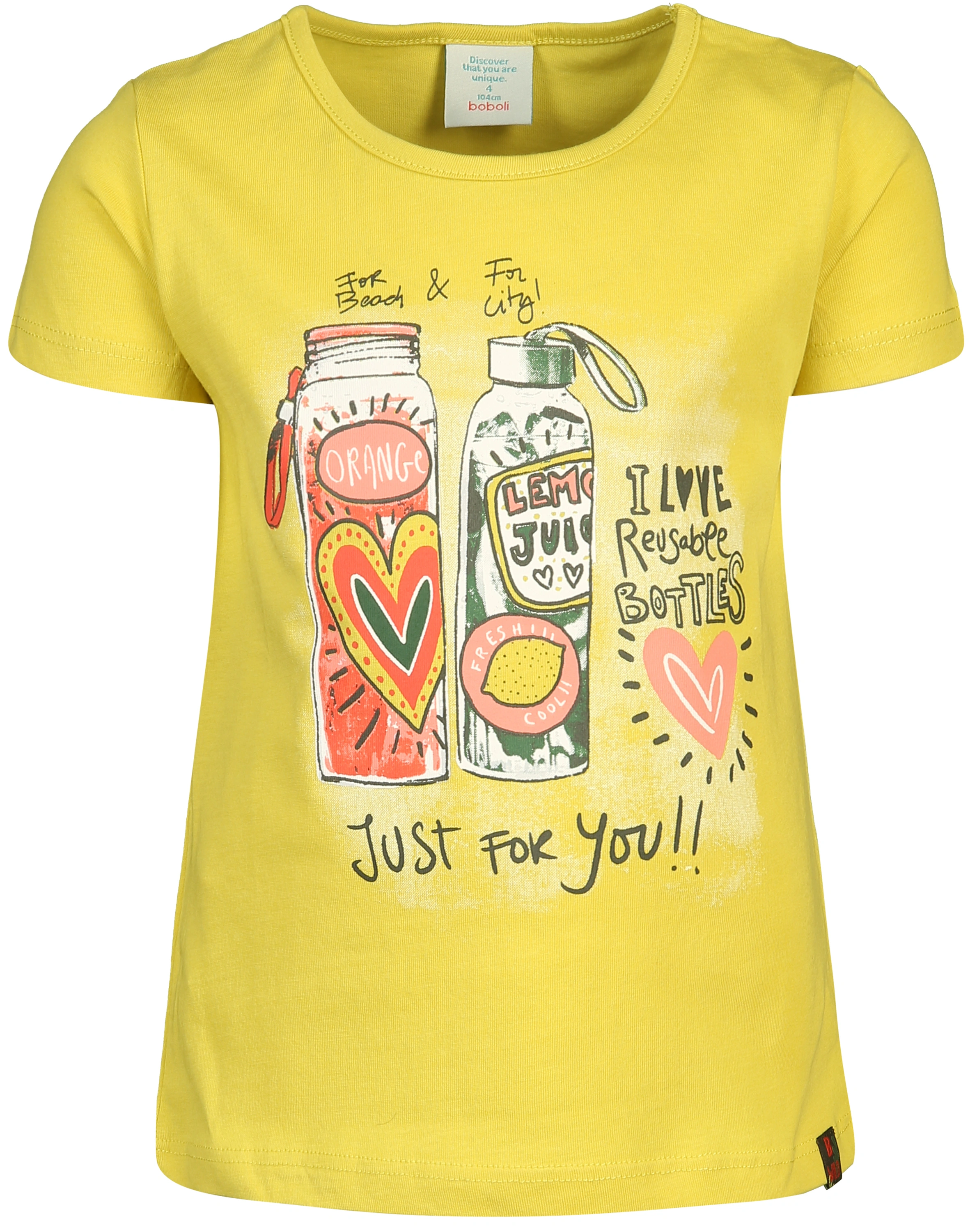 T-Shirt BOTTLES mit Leggings in gelb/kiwi