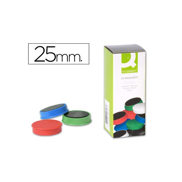 Q-Connect 10 un. Ímanes Sinalizadores 2,5cm Sortido - KF-02643