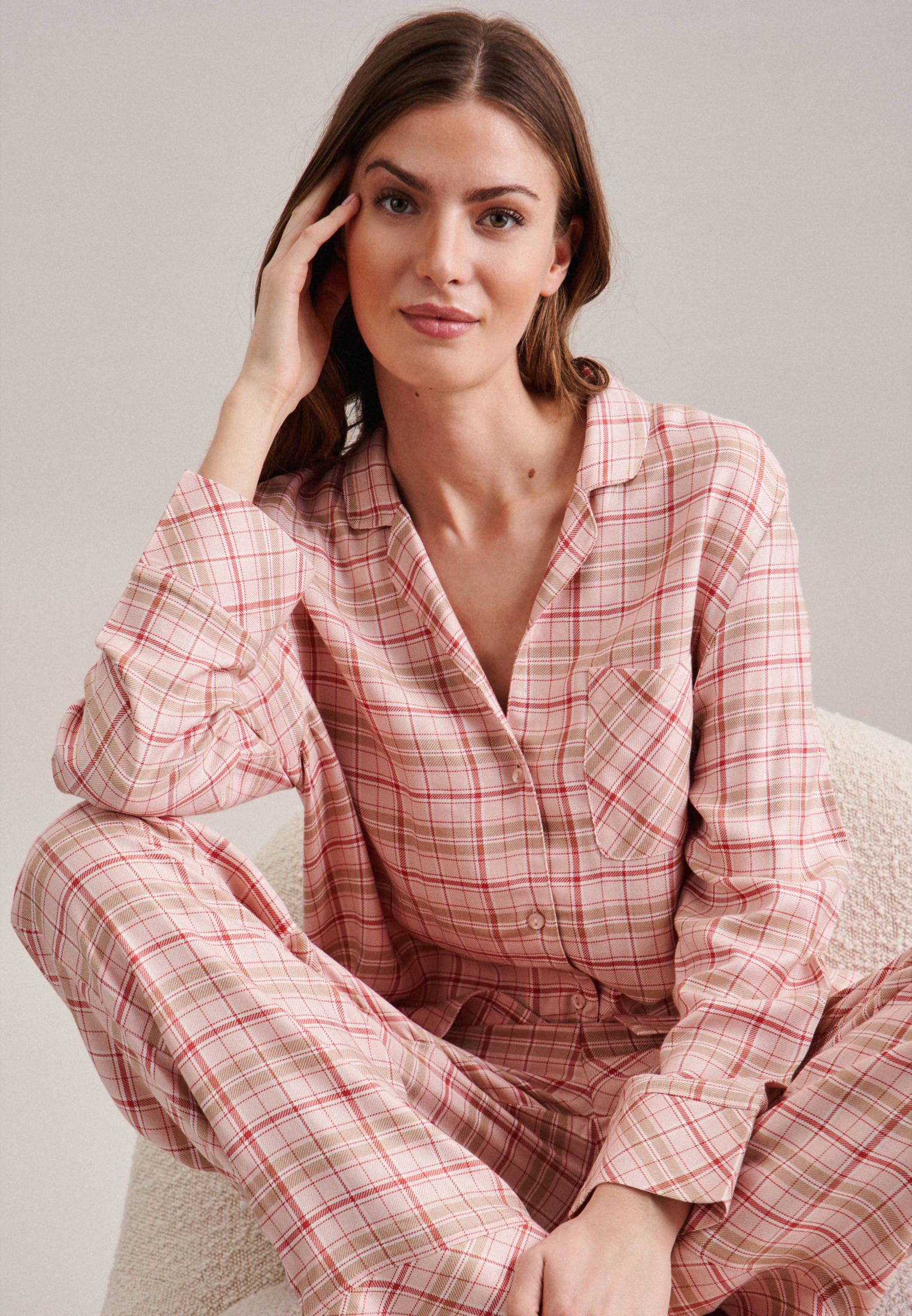 Seidensticker| Damen Pyjama Schwarze Rose
