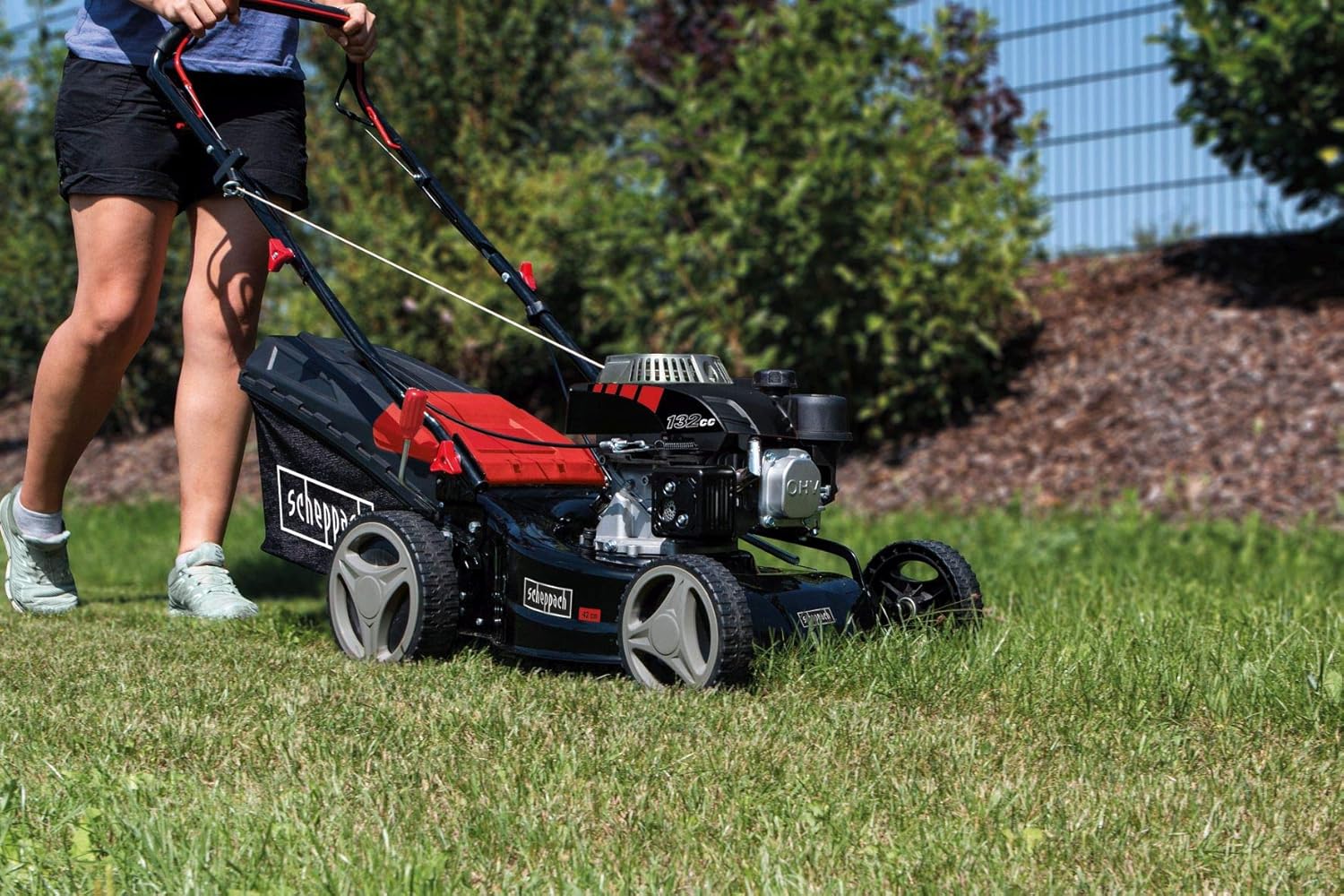 Scheppach Benzin-Rasenmäher MS132-42 SE Rasentrimmer Gartenpflege