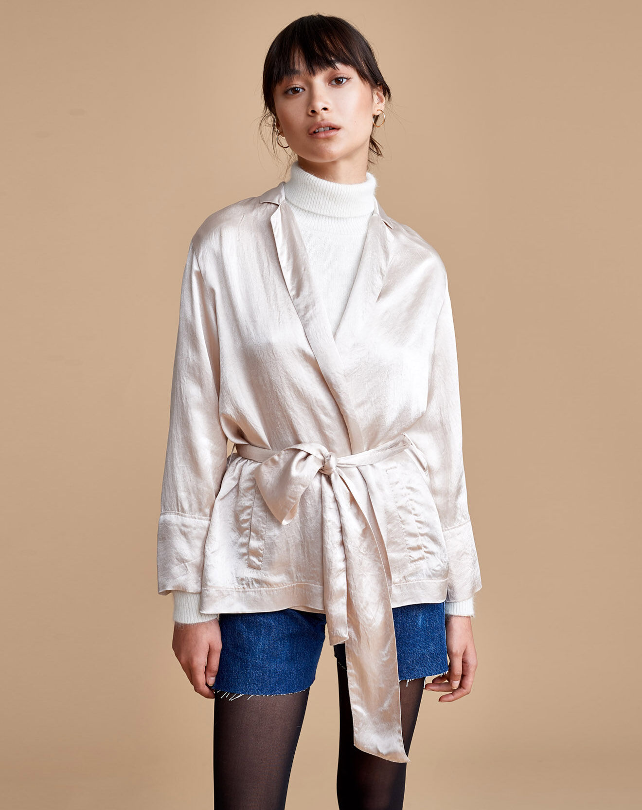 Bellerose Kimono satiné Laek ivoire