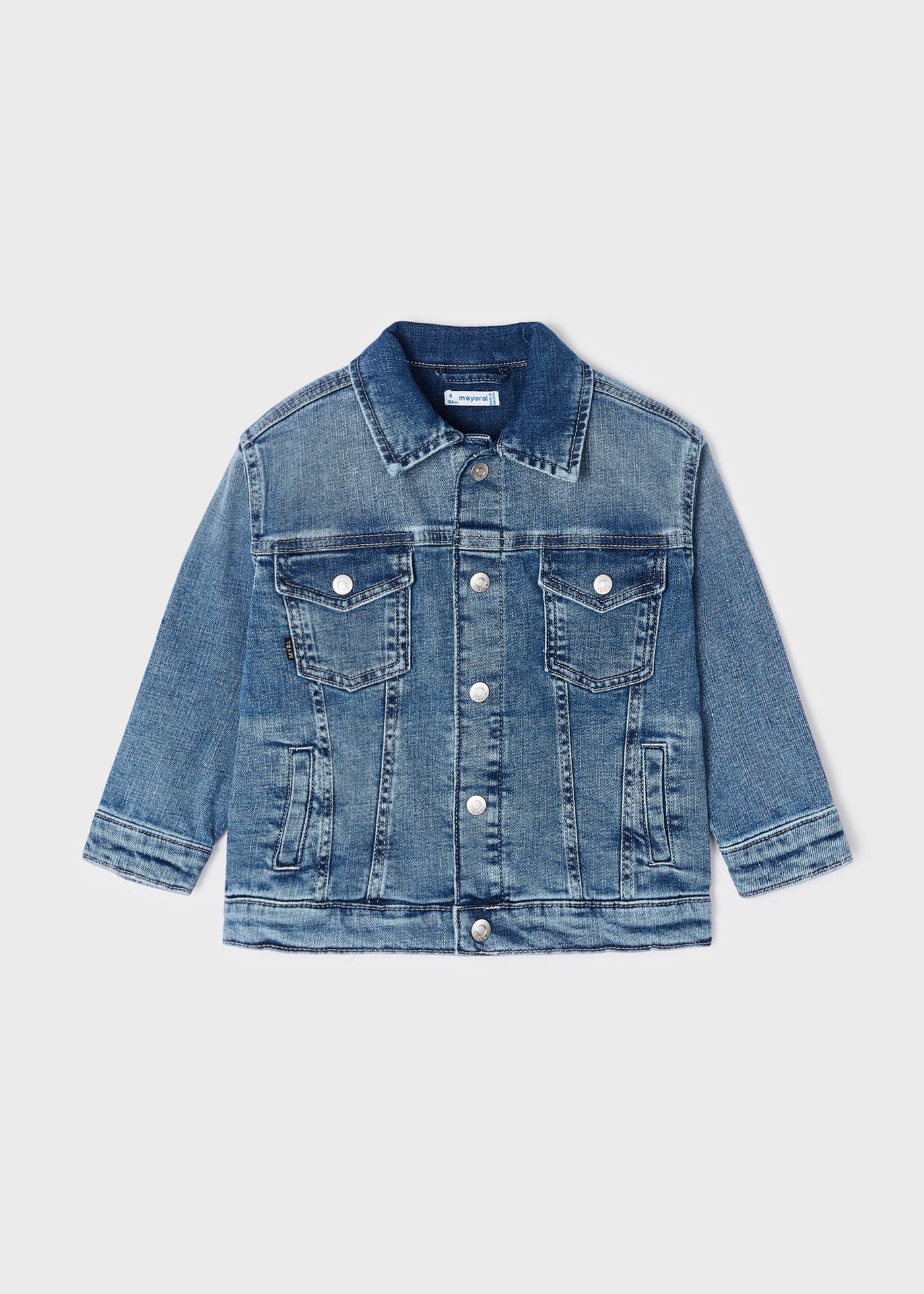Jaqueta jeans sustentável de algodão para meninos