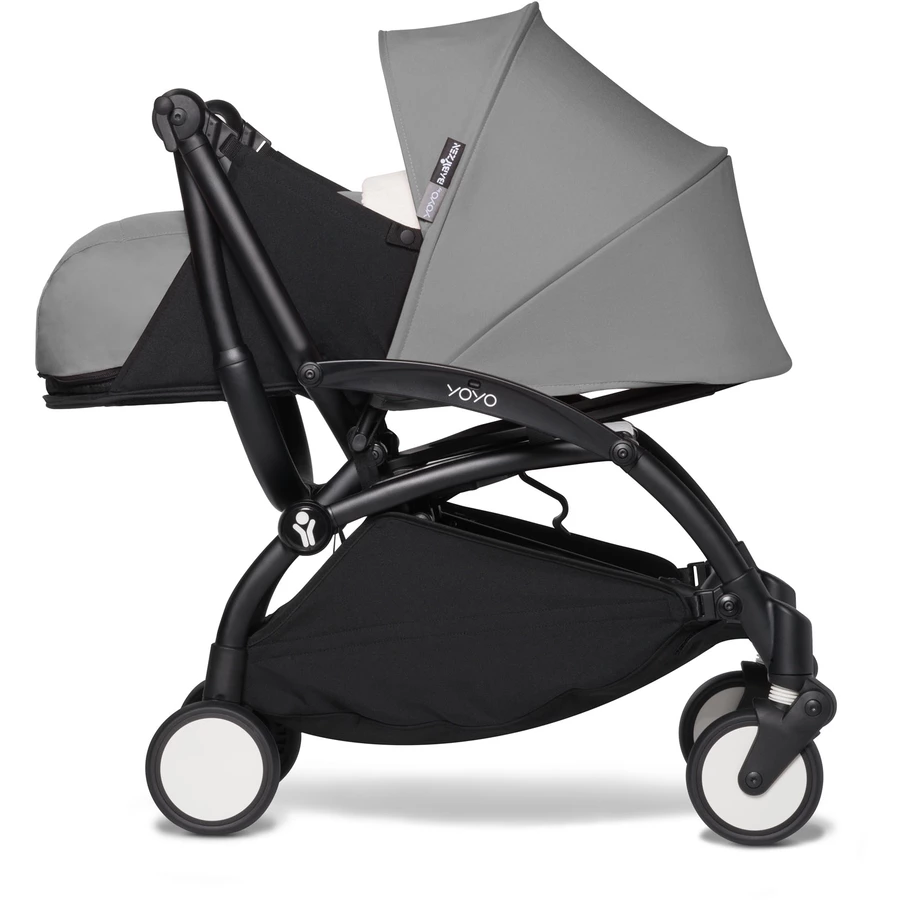BABYZEN Kinderwagen YOYO2 0+ Black mit Neugeborenenaufsatz Grau