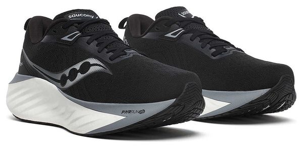 Chaussures Running Saucony Triumph 22 Large Noir/Blanc Homme