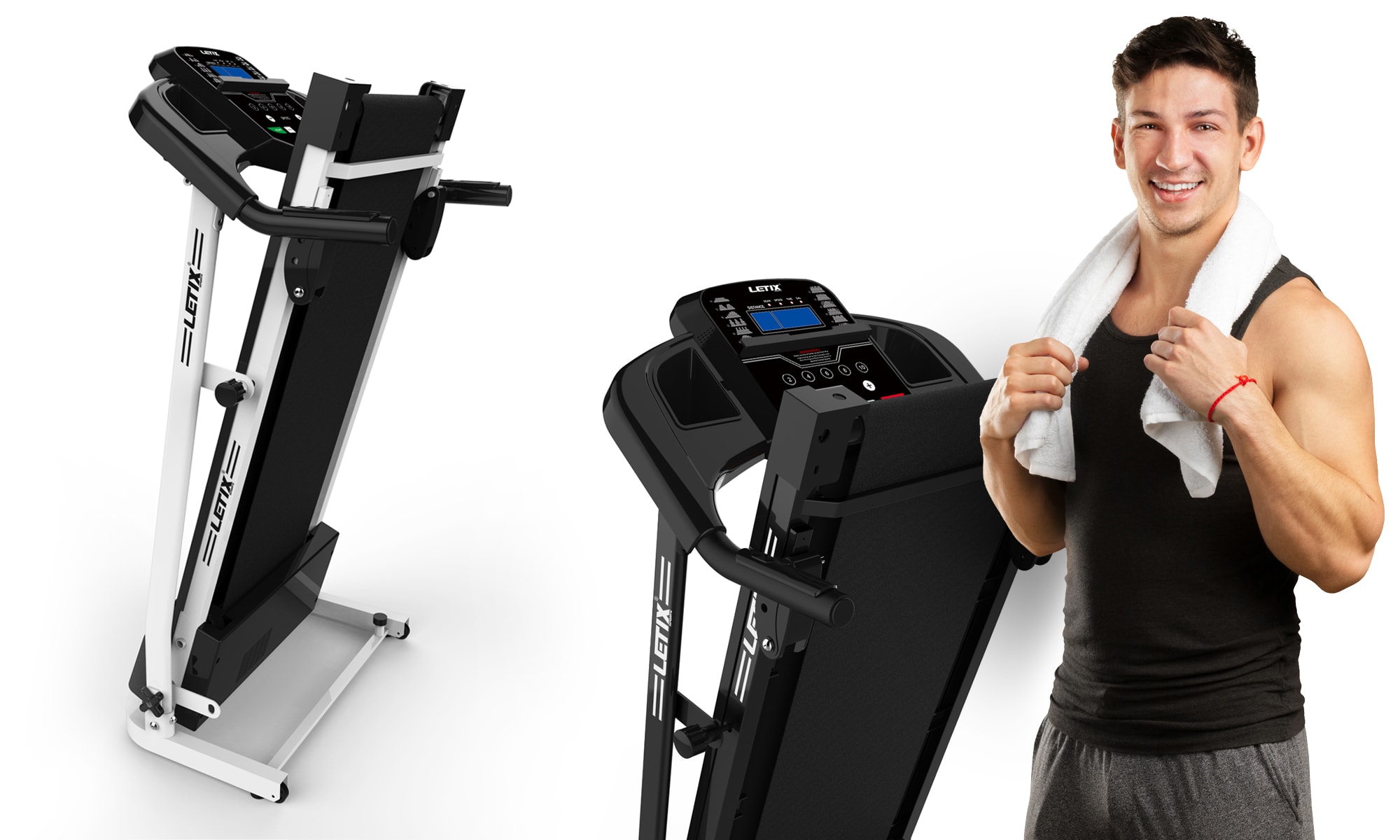 Letix Laufband - SpeedrunnerPRO mit App und Pulsgurt, schwarz