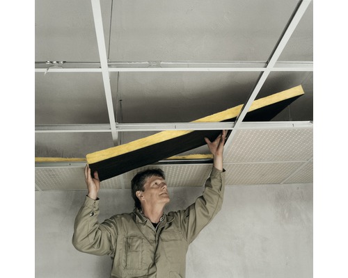 ISOVER geluidsabsorberend paneel Akustic SSP2 voor akoestische plafonds, gelamineerd, WLG 040, 1250 mm x 600 mm x 20 mm