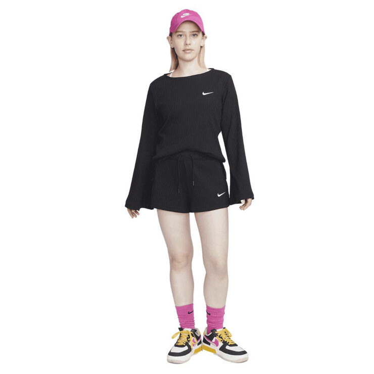 Nike high-waisted ribbed jersey shorts Black/white